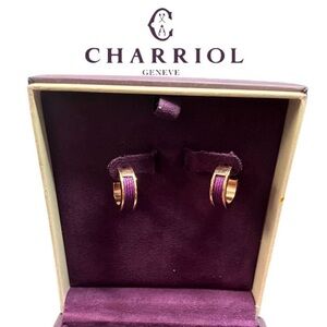 CHARRIOL GENEVE Purple & Gold Hoop Earrings